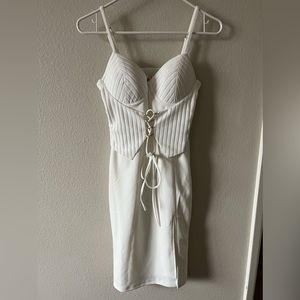 White Fashion Nova slit dress